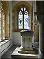 Font in church of St. John the Baptist, Broadwindsor, Dorset