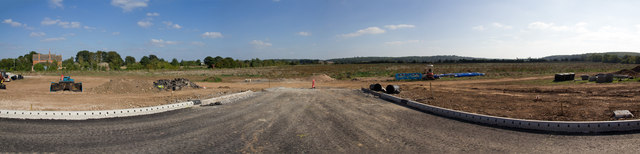 View of new housing development from A429 roundabout