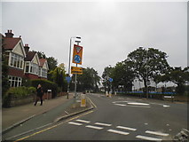 TQ2773 : Mini roundabout on Burntwood Lane by David Howard