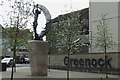 Egeria the Wood Nymph and Greenock Sign, at the junction of West Blackhall Street and Dalrymple Street, Greenock