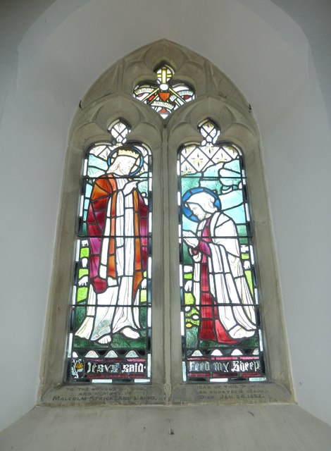 St. Peter, Hinton St. Mary: memorial window to a 19th century incumbent