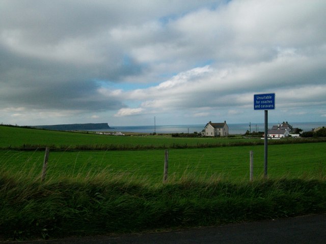 Sign at the entrance to Harbour Road, Ballintoy
