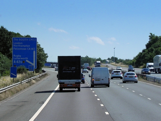 M6 Southbound, Exit at Junction 1