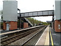 SO5058 : Modern footbridge at Leominster railway station by Jaggery