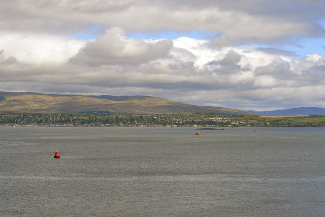 View across the Firth of Clyde to the MV Captayannis and Helensburgh, from P&O's Adonia docked at Greenock - 1