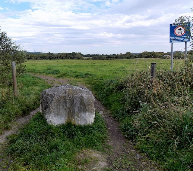 A boulder and a Police Notice, Grovesend