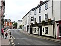 Looking East along Bridge Street to the bridge over the river Exe, Tiverton