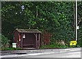 Bus shelter and stop on the A454 road, near Wyken, Shrops