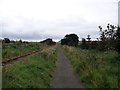 View northwards along the line of the cycle and tramway tracks