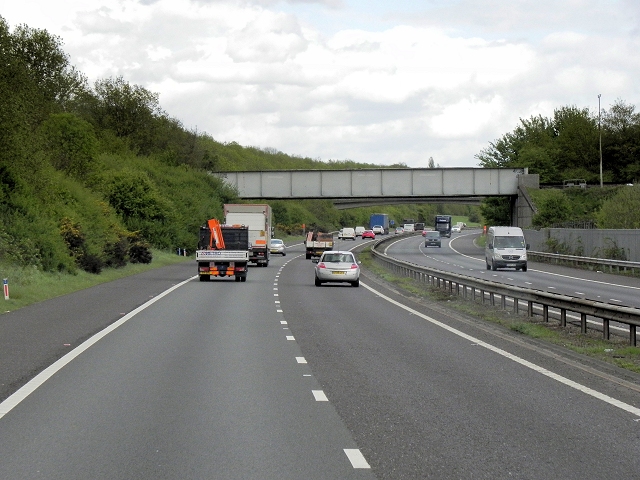 Railway Bridge over the M26 near Otford © David Dixon cc-by-sa/2.0 ...