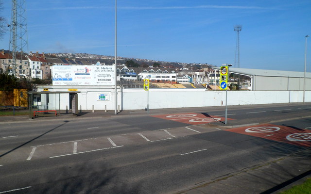 SW corner of  St Helen's Rugby and Cricket Ground, Swansea