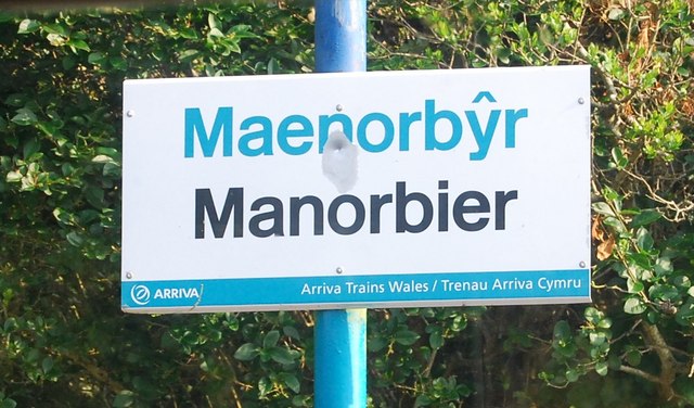 Manorbier Station sign