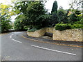 Bench in a wall recess, Station Road, Bakewell