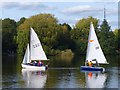 TQ3469 : Sailing on South Norwood Lake by Robin Drayton