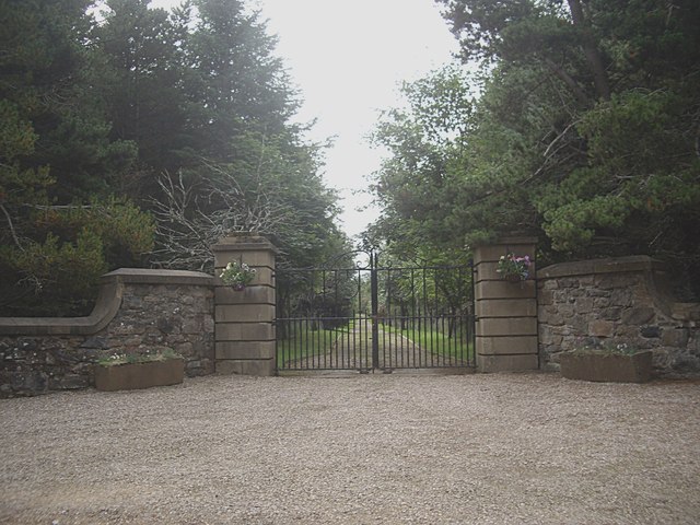 Gated driveway to Cabrach House
