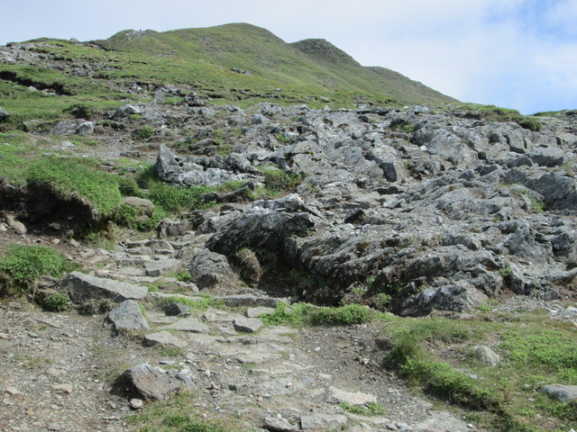 Rocky ascent of Beinn Ghlas