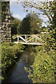 Stream flowing beneath viaduct