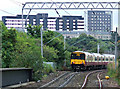 Train leaving Partick railway station