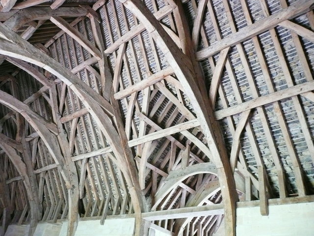 Part of the roof structure, Barton Tithe Barn