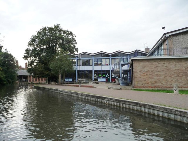 Zig-zag roofed building, north bank of the canal