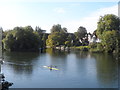 Rower on the River Thames seen from the Maidenhead Bridge