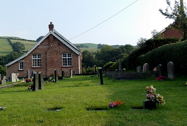 North side of Knucklas Baptist Chapel and chapelyard