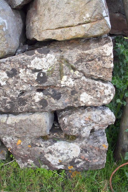 Benchmark on wall on Blea Moor Road
