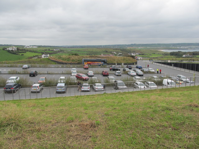 The car and coach park at the Giant's Causeway Visitor Centre
