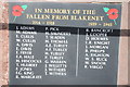 Names on Blakeney War memorial