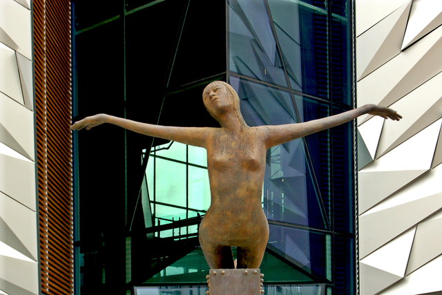 Belfast - Titanic Quarter - Sculpture at Entrance to Titanic Belfast