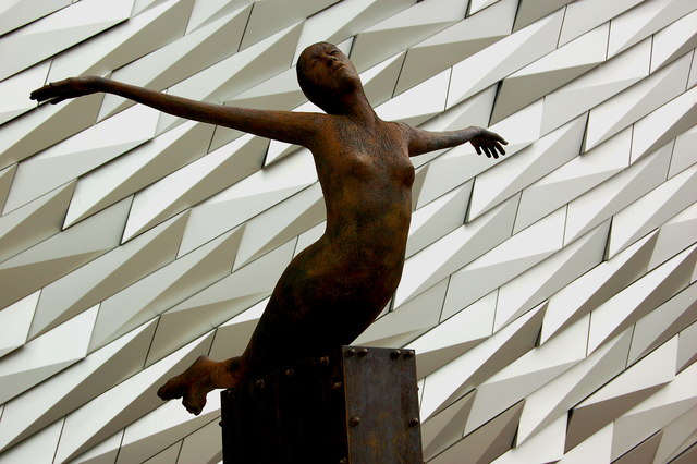 Belfast - Sculpture at Entrance to Titanic Belfast