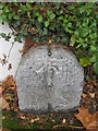 Boundary stone with rivet bench mark in Earlsway