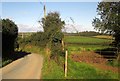 Lane and field, Furslow Farm