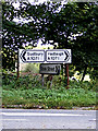 TL9640 : Roadsigns on the A1071 Boxford Lane by Geographer