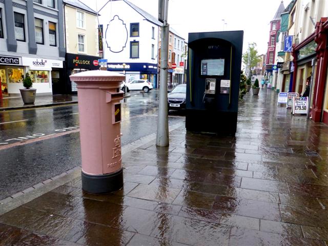 Post box and open telephone booth, Omagh