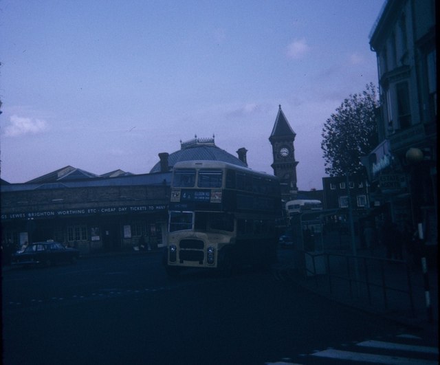 An Eastbourne bus near the railway station