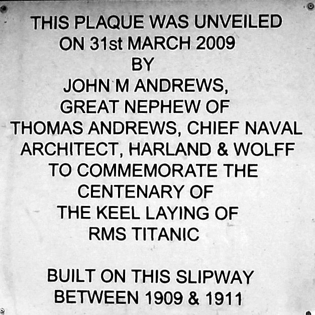 Titanic Quarter - Titanic Keel Laying Centenary Plaque