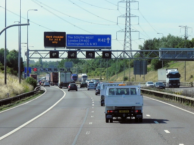 Signal Gantry, Southbound M42... © David Dixon Cc-by-sa/2.0 :: Geograph ...