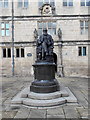 SJ4912 : Charles Darwin statue in front of Castle Gates Library, Shrewsbury by Jaggery
