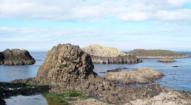 Islands off the mouth of Ballintoy Harbour
