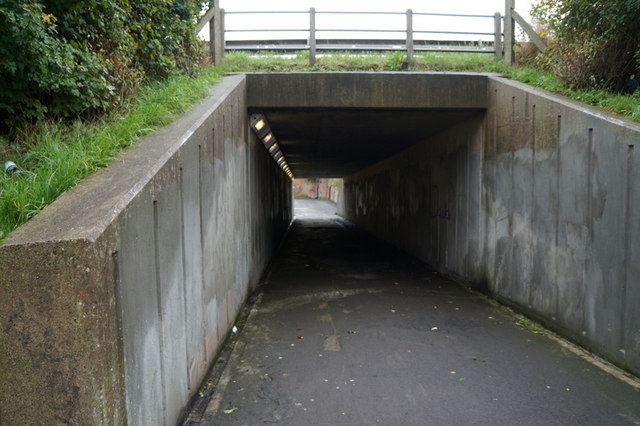 The path goes under the Clive Sullivan Way, Hull