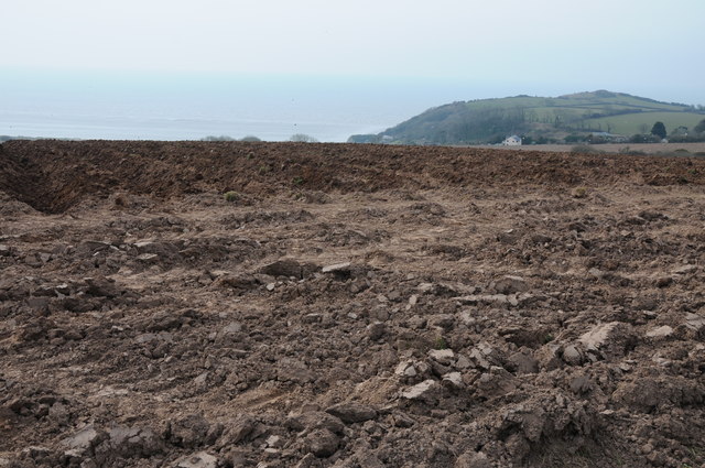 Ploughed field above Pendine