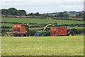 SM9225 : Cutting grass for silage near Hayscastle Cross by Simon Mortimer