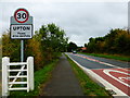 Entry to Upton from the north west on the A417