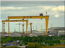 J3574 : Belfast City Centre - Gigantic H&W Cranes (Goliath & Samson) by Joseph Mischyshyn