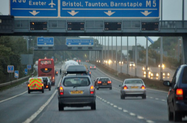 Exeter District : The M5 Motorway © Lewis Clarke cc-by-sa/2.0 ...