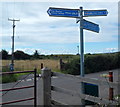 Cycle route signpost, Station Road, Flax Bourton