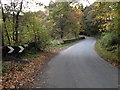 Road approaching the bridge over the River Lyne