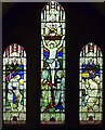 Stained glass window, south wall of nave, St John