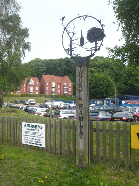 Village sign at Thorpe Hamlet